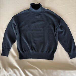 Gibson & Latimer Roll Neck Turtleneck L Relaxed Fit Cozy Classic Black NWT